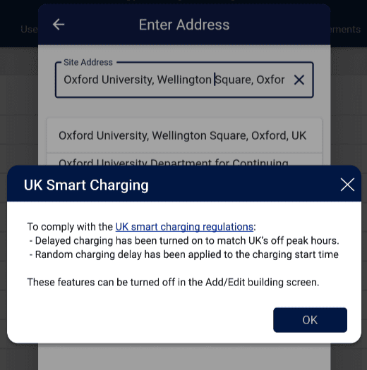 UK Smart charging defaults